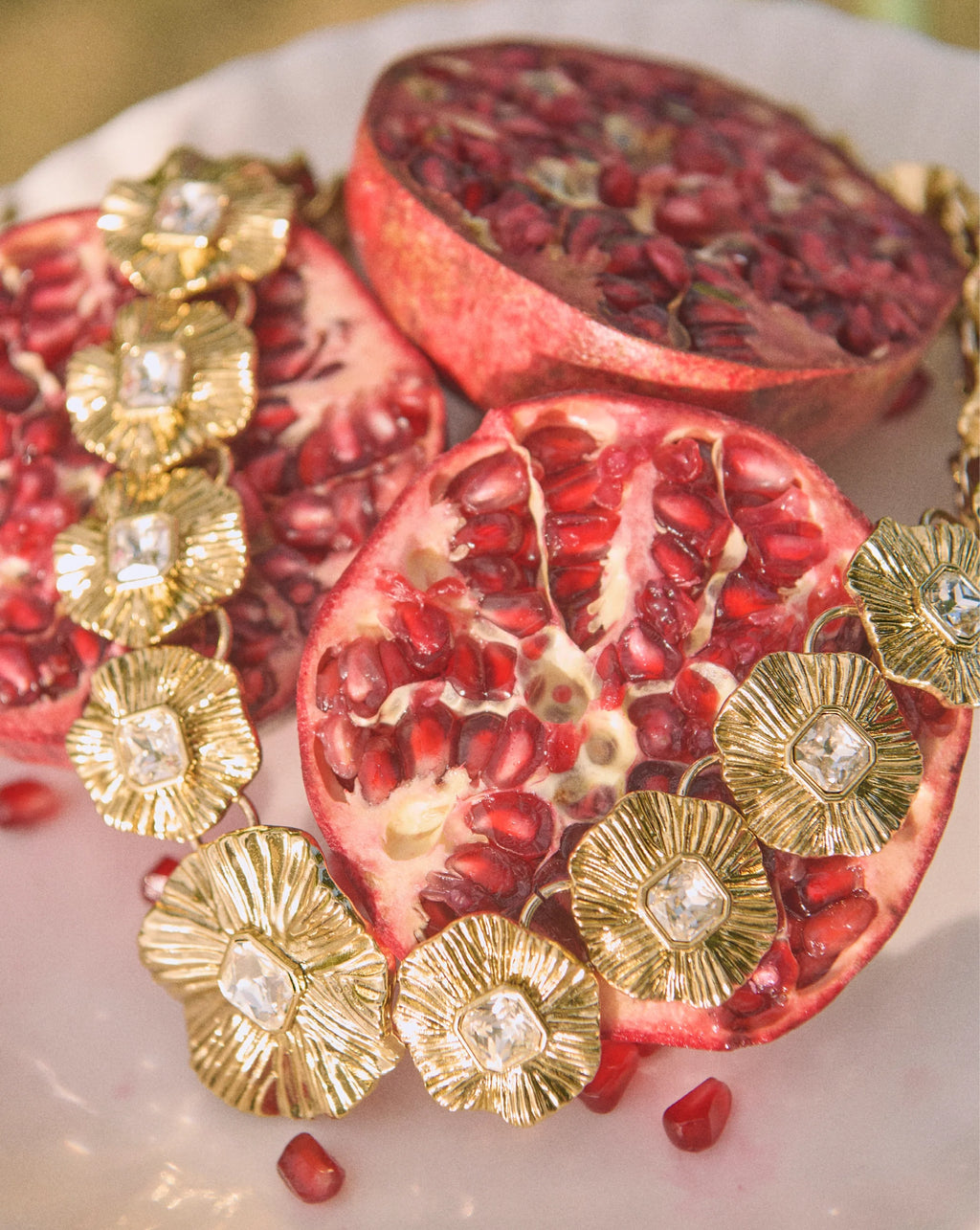 Gold Floral Statement Necklace