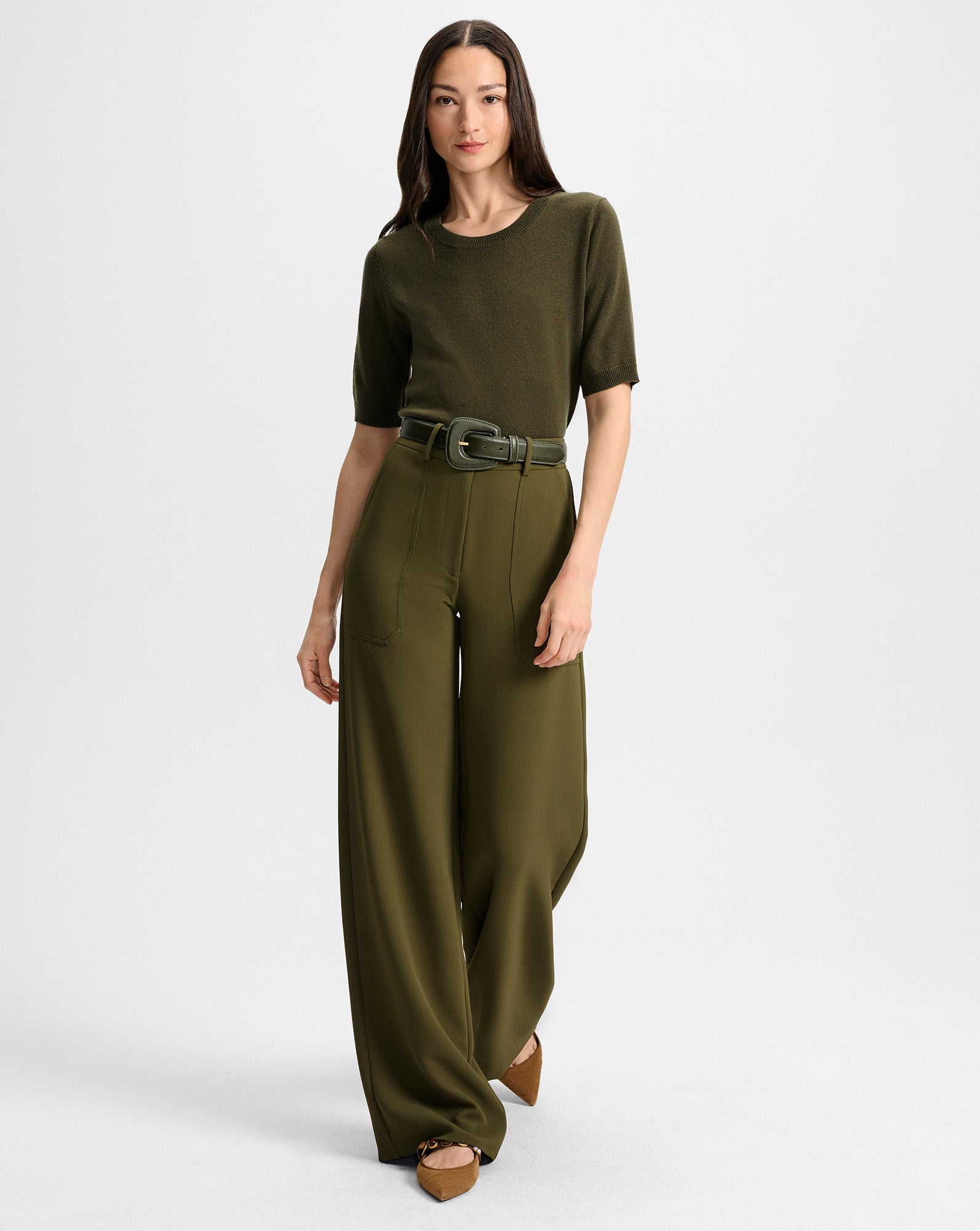 Elsy Leather-Buckle Belt