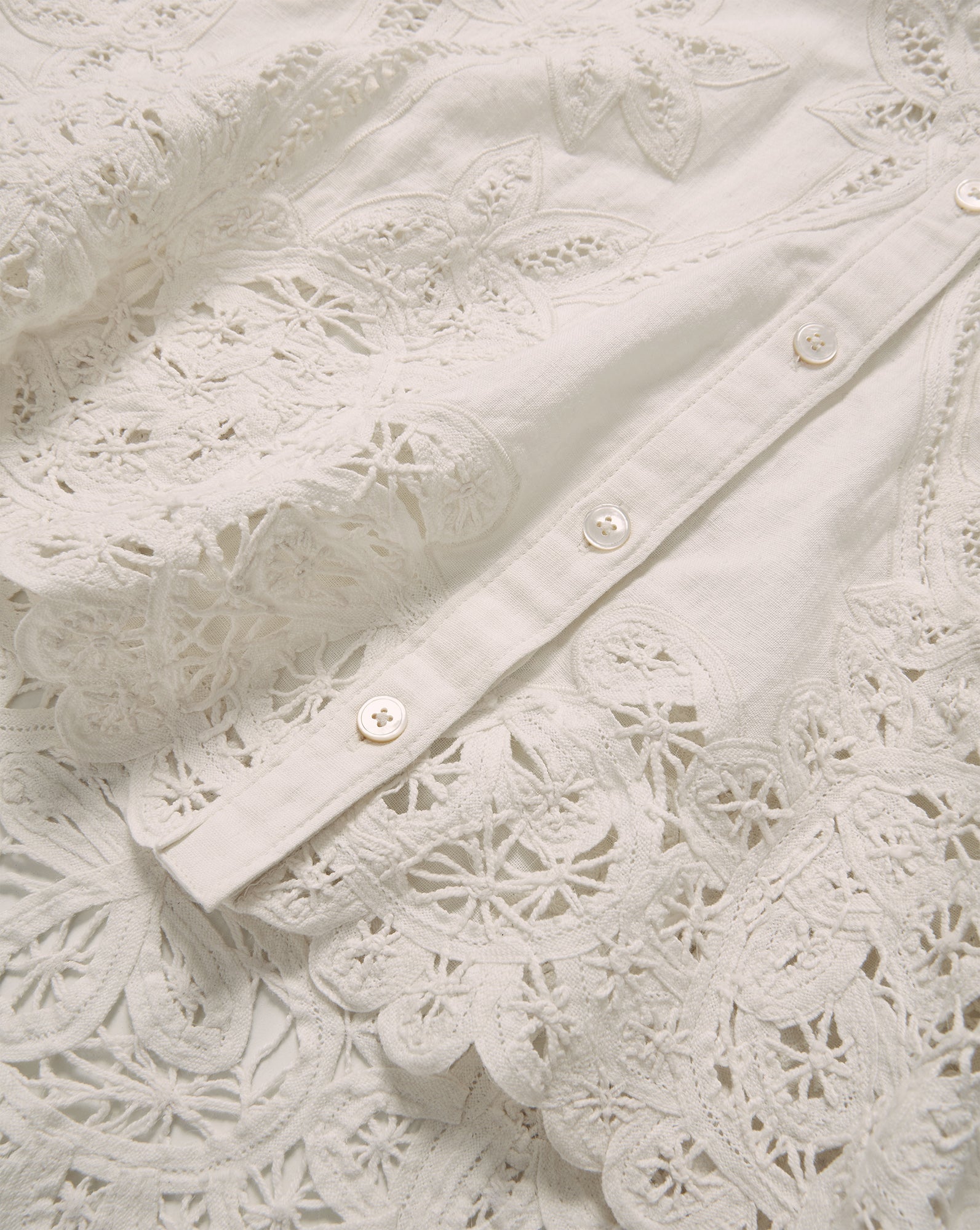 Aderes Eyelet Button-Down Shirt