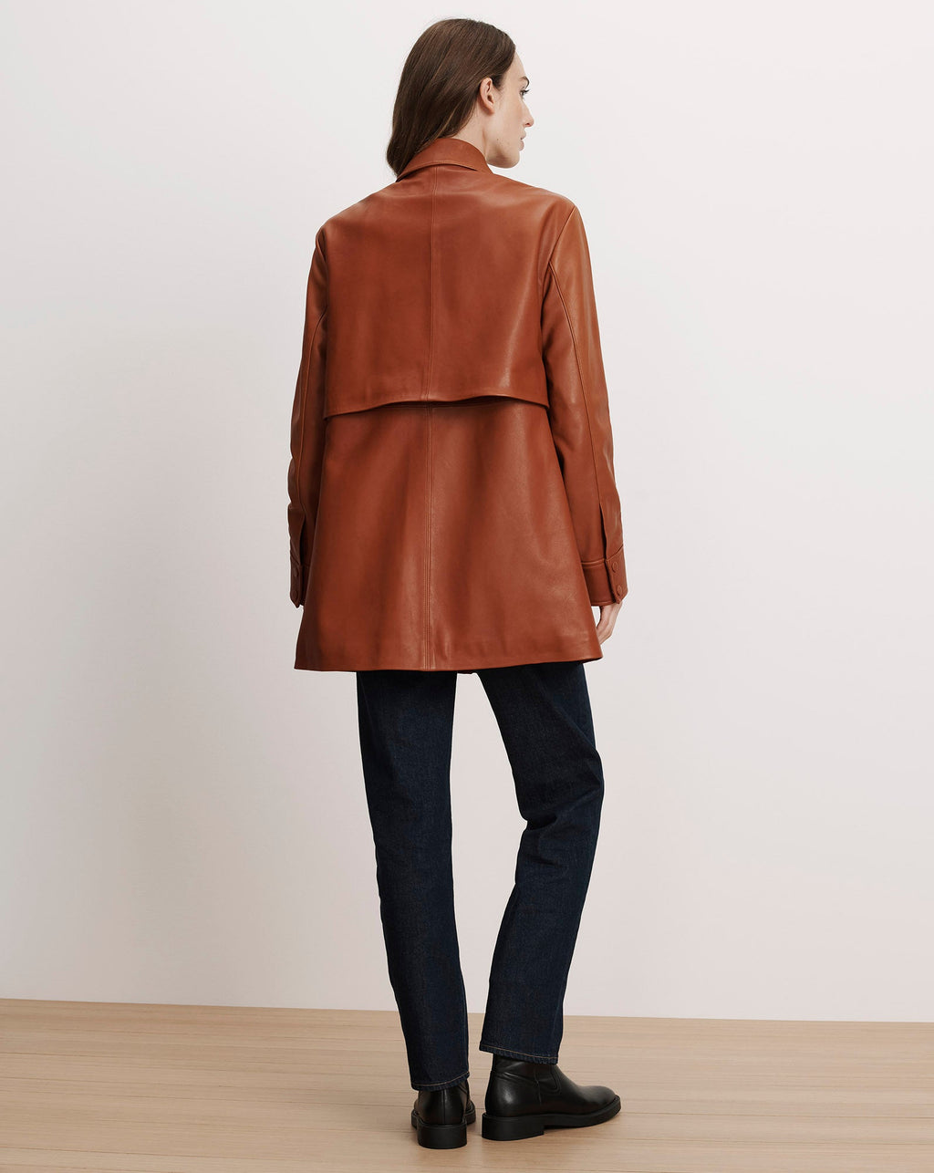 Liora Leather Utility Dickey Coat