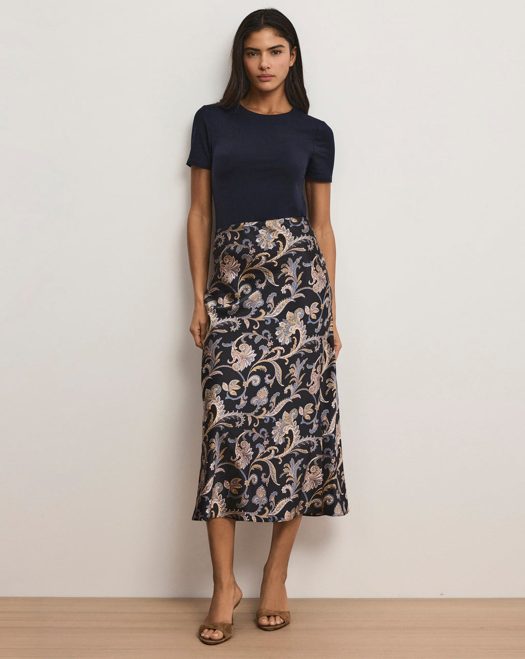 Clover Paisley Midi Skirt