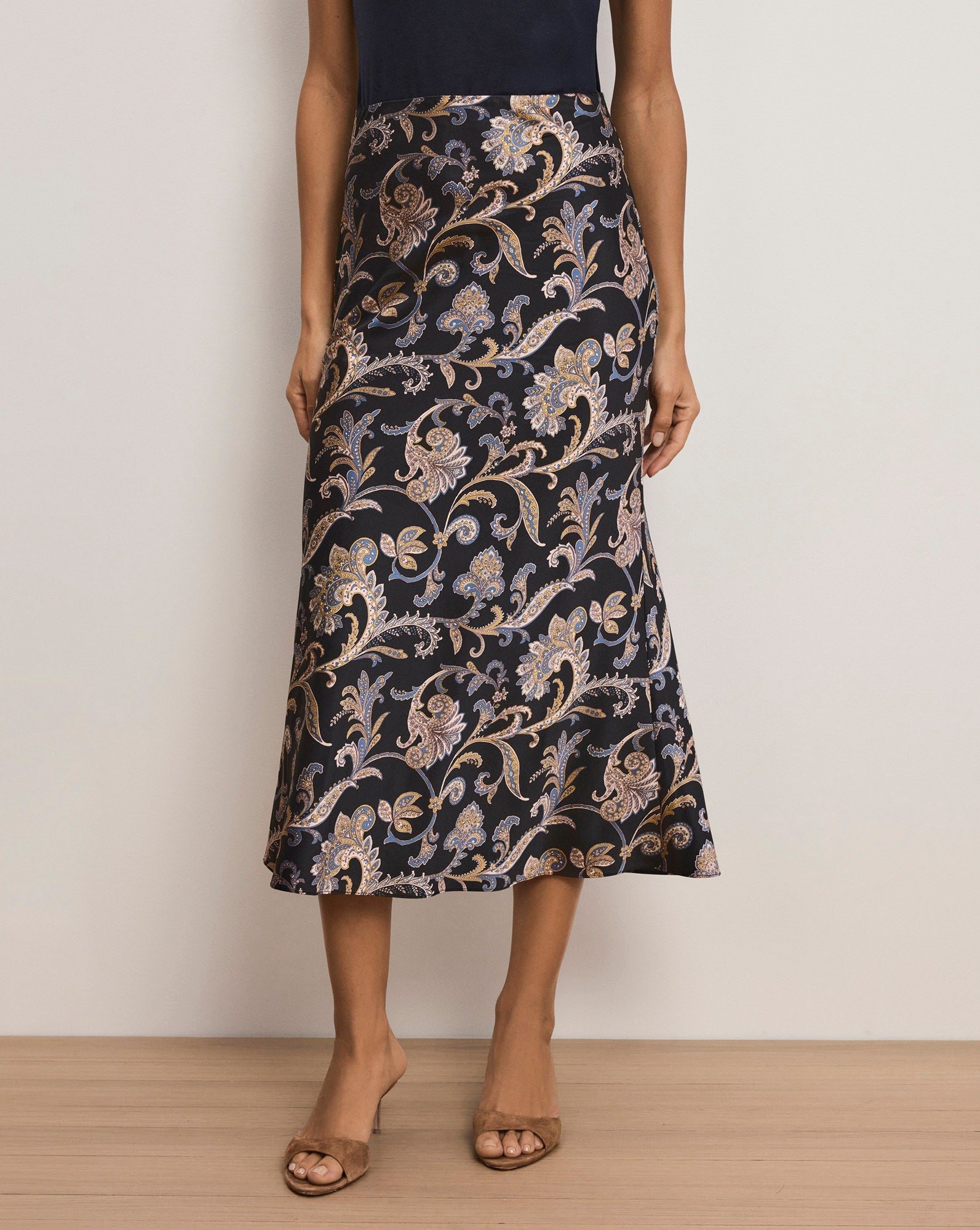 Clover Paisley Midi Skirt