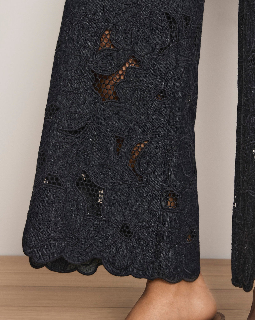 Osborne Wide-Leg Eyelet Pant