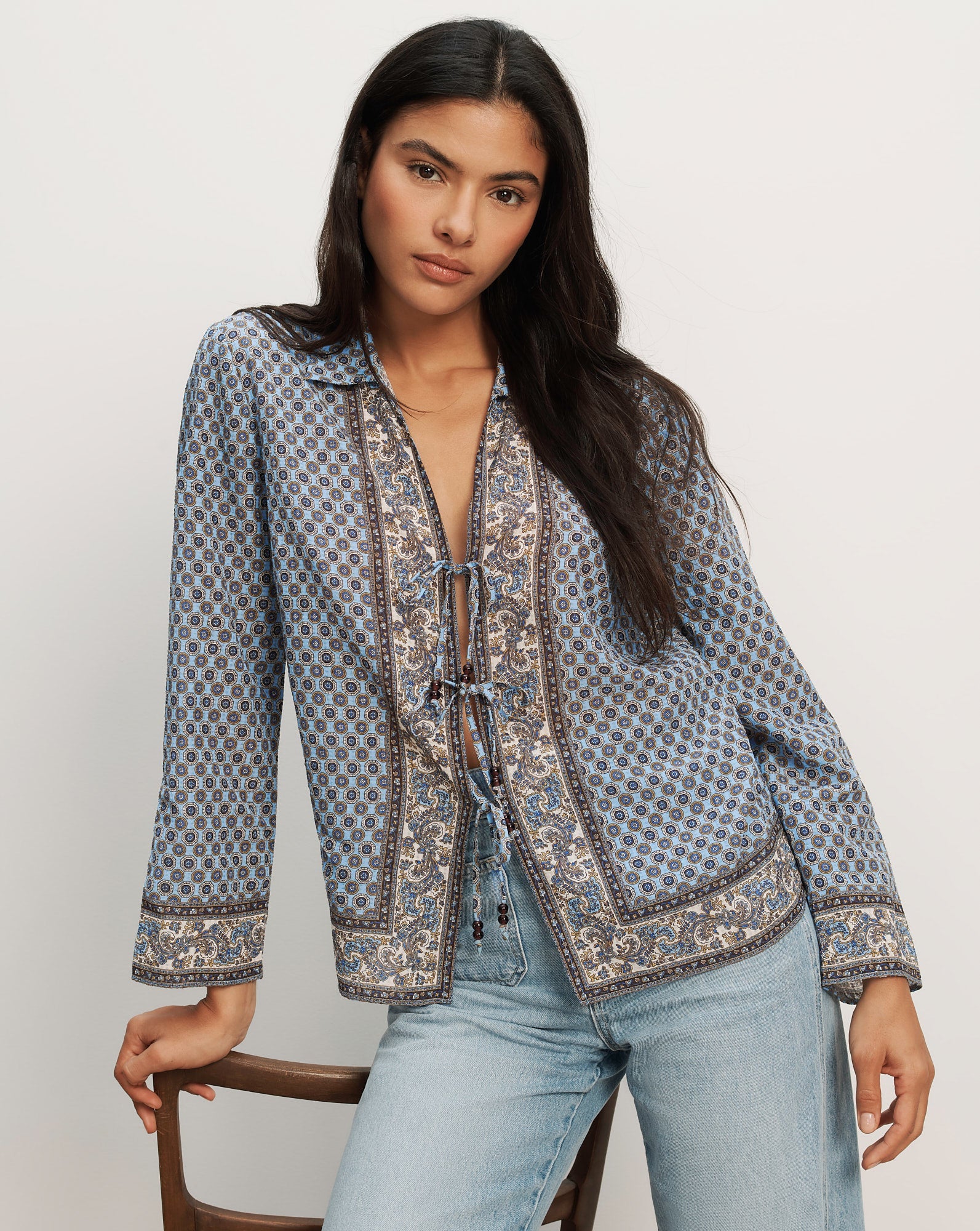 Eva Scarf-Print Blouse