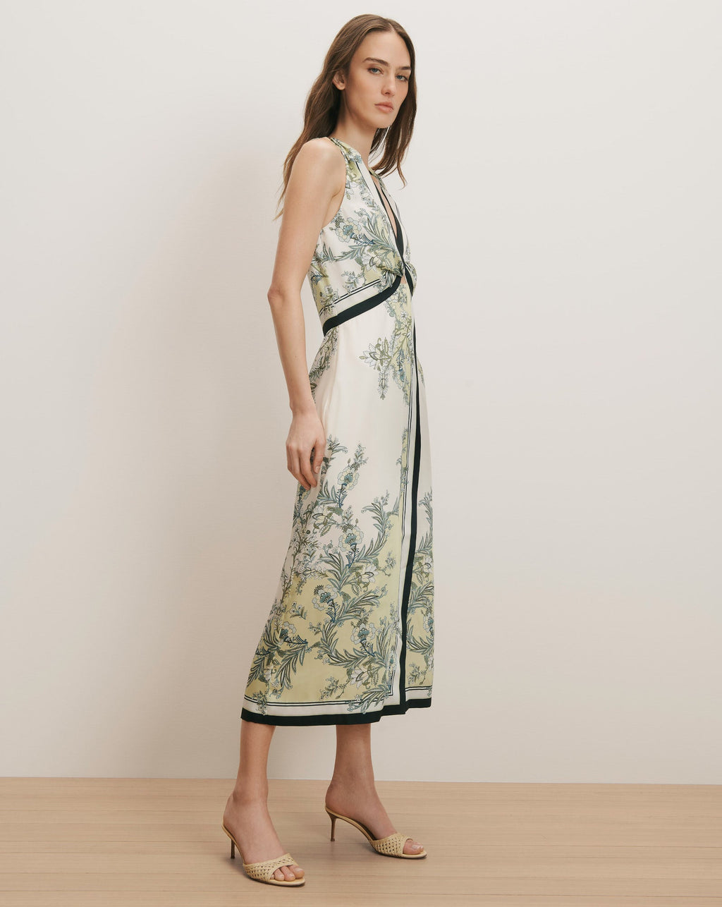Kaliza Scarf-Print Midi Dress