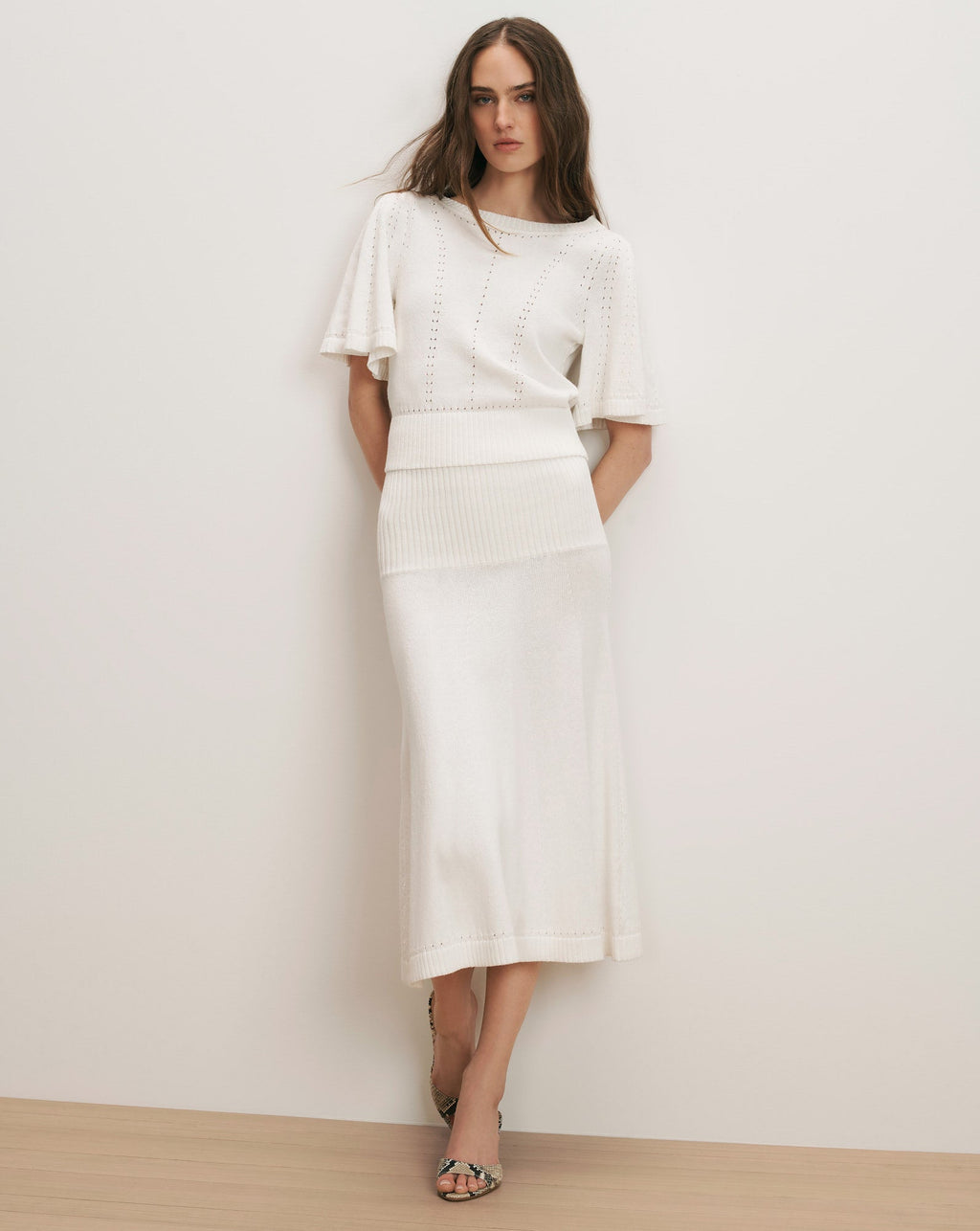 Cazian Knit Midi Skirt
