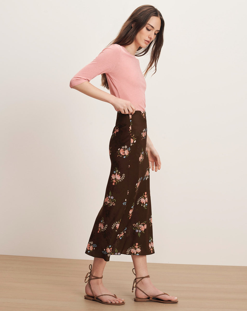 Clover Floral Midi Skirt