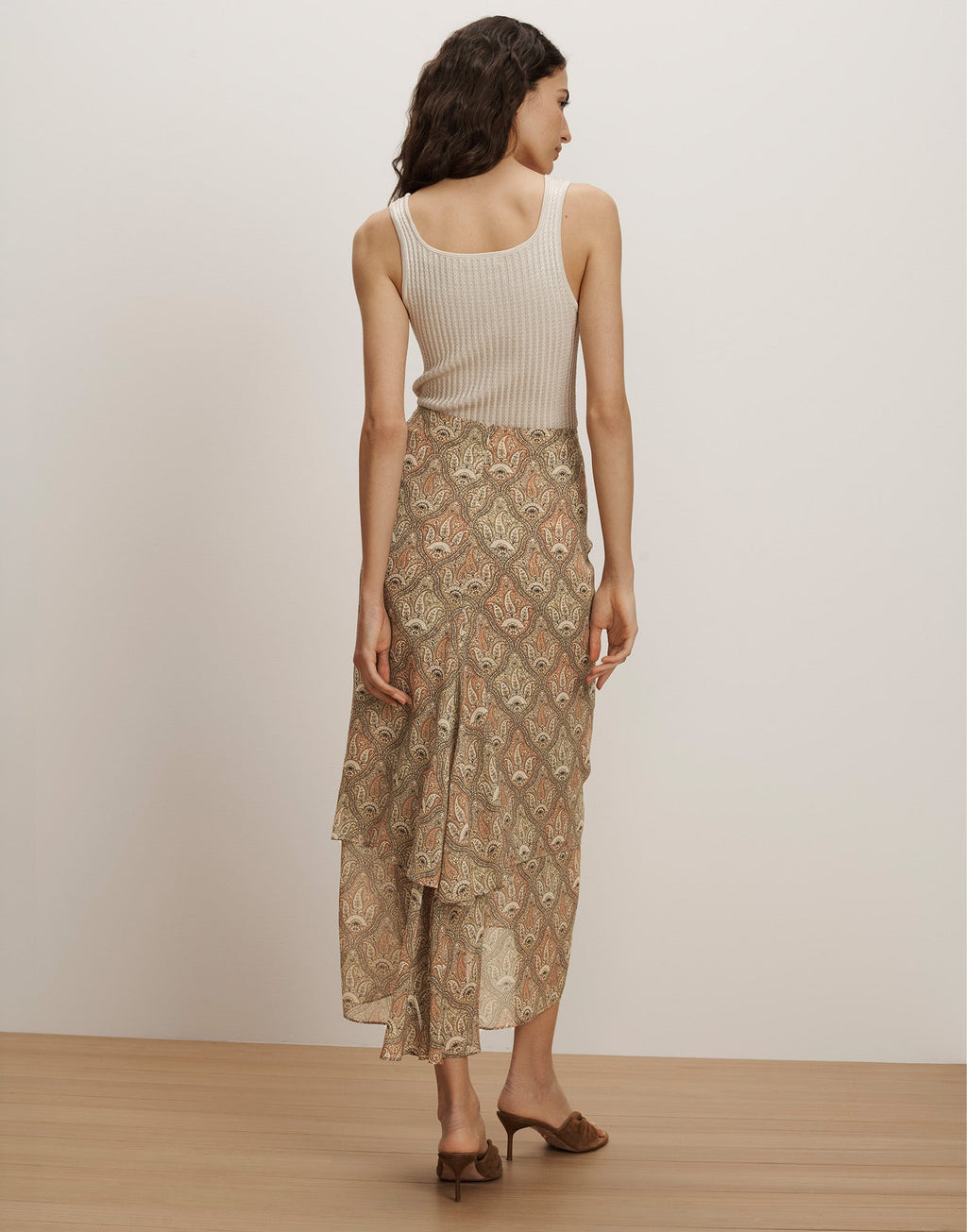 Sira Silk Midi Skirt