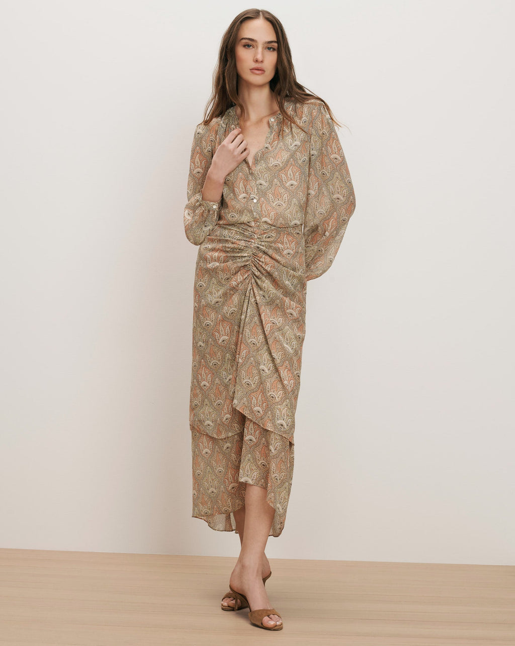 Sira Silk Midi Skirt