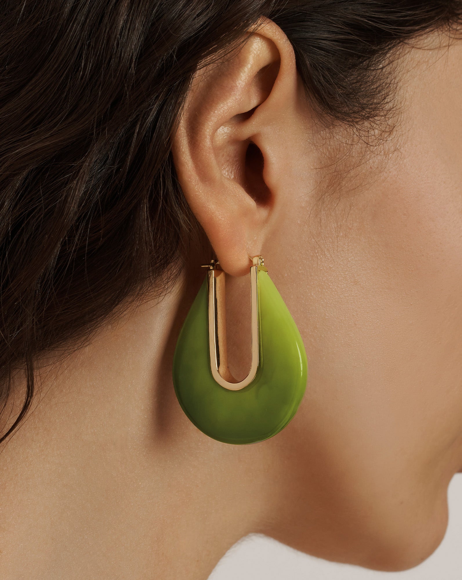 Resin Drop Hoop Earring
