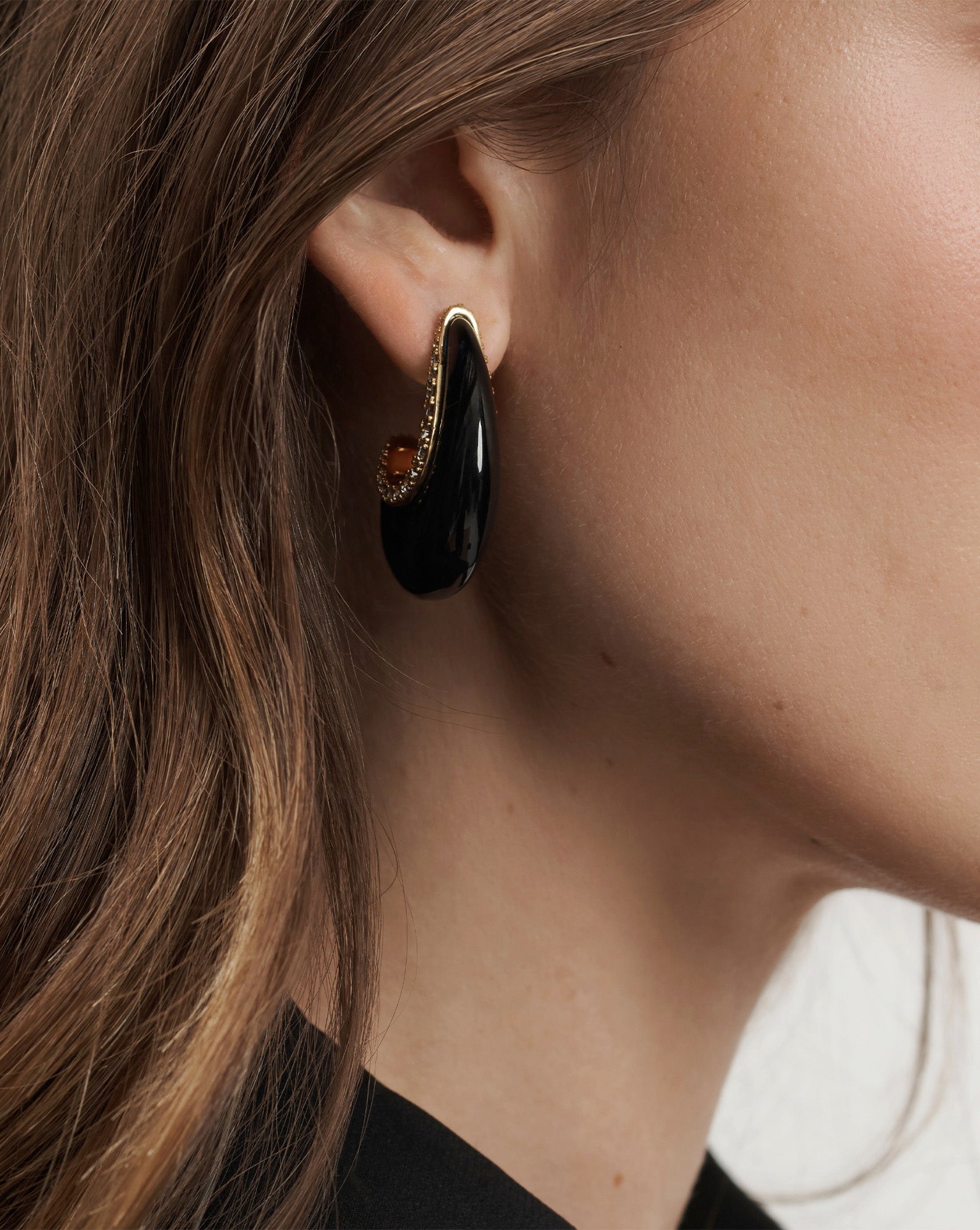 Resin J-Hoop Earring