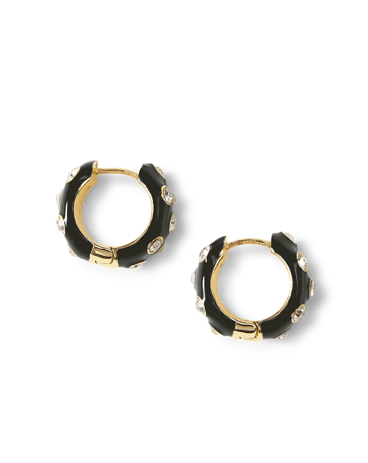 Crystal and Enamel Huggie Hoop