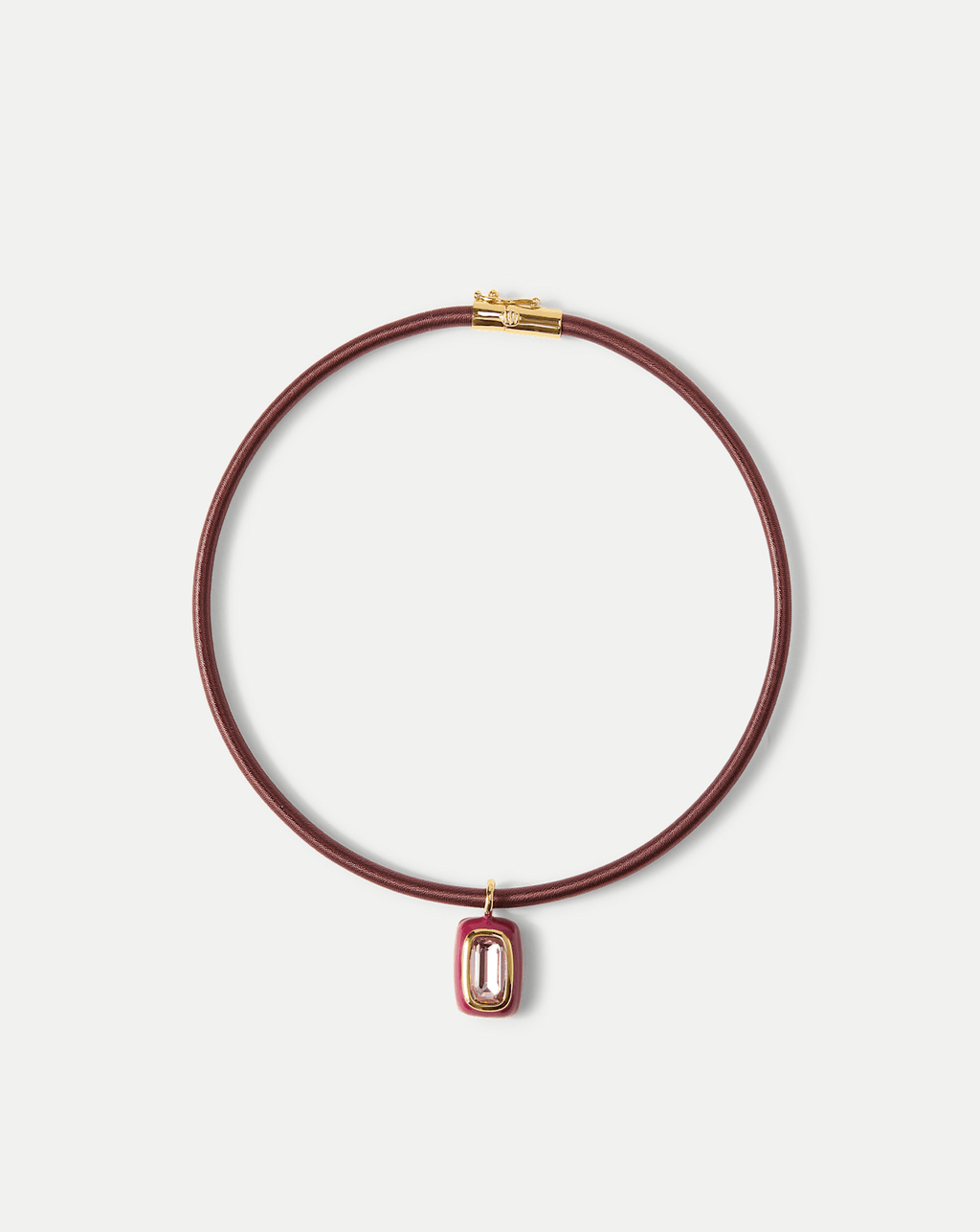 Burgundy Cord Pendant Necklace