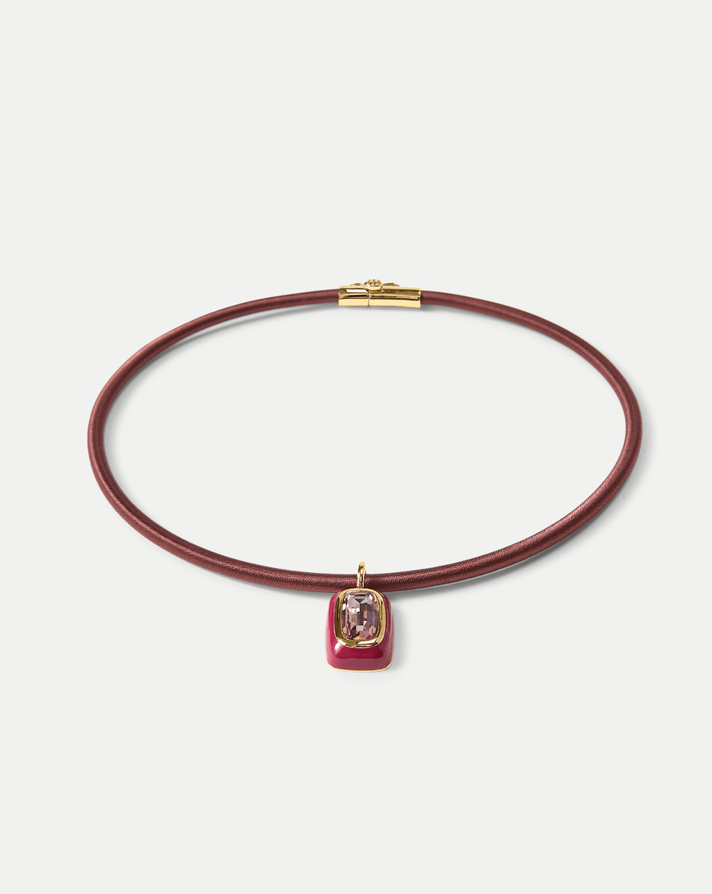 Burgundy Cord Pendant Necklace
