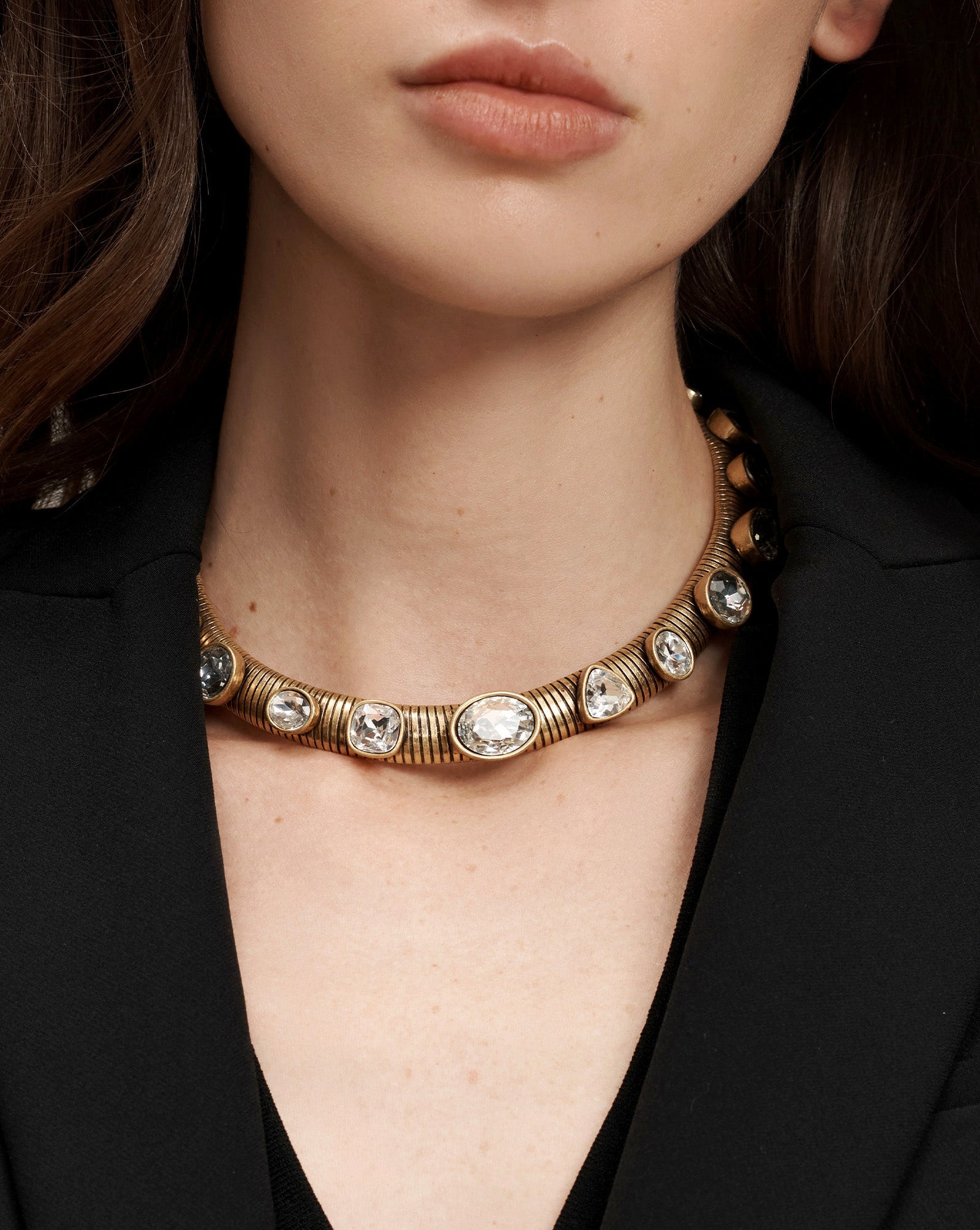 Crystal Tubogas Collar Necklace
