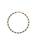 Black Enamel and Crystal Barrel Necklace