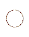 Burgundy Enamel and Crystal Barrel Necklace