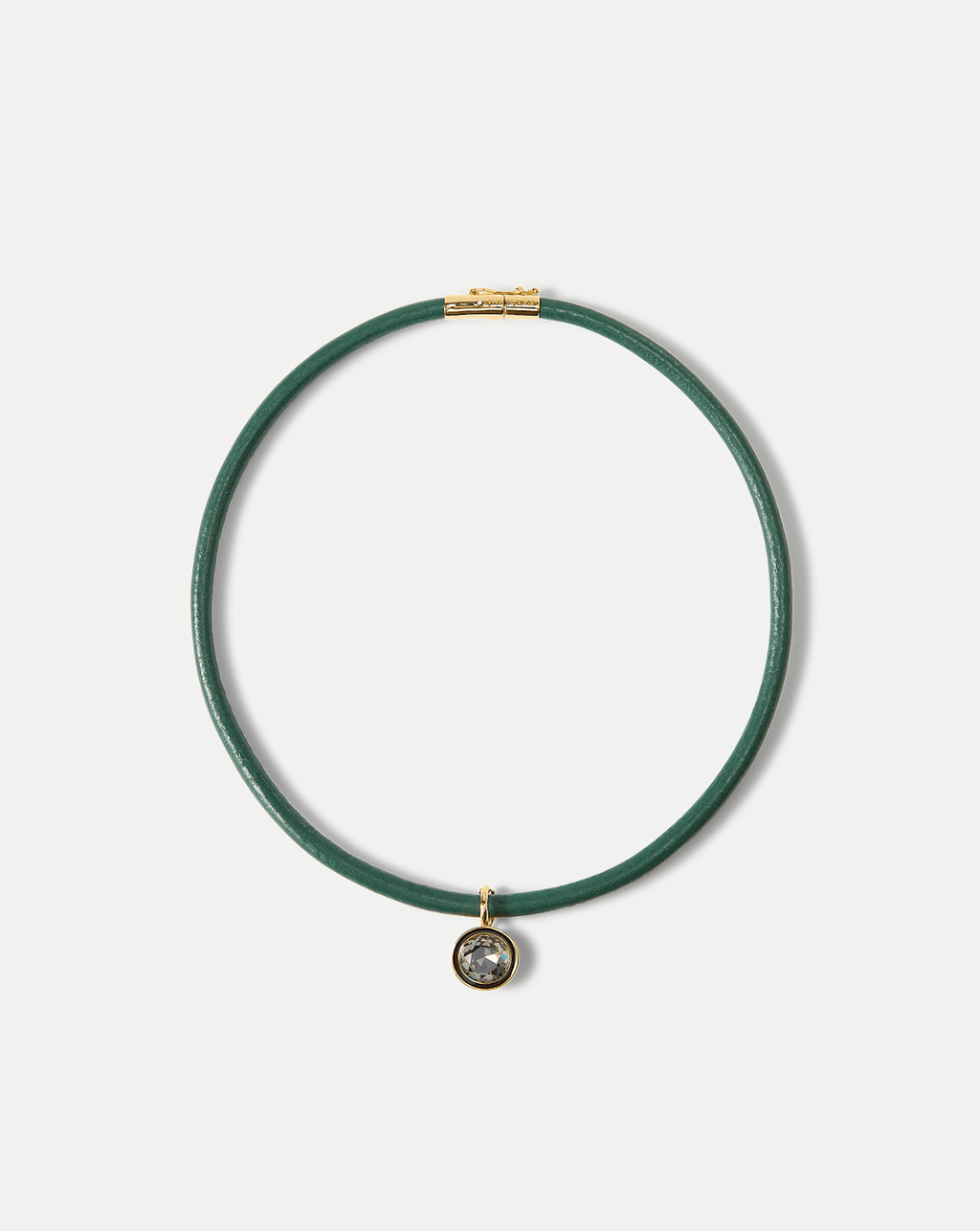 Green Leather Pendant Necklace