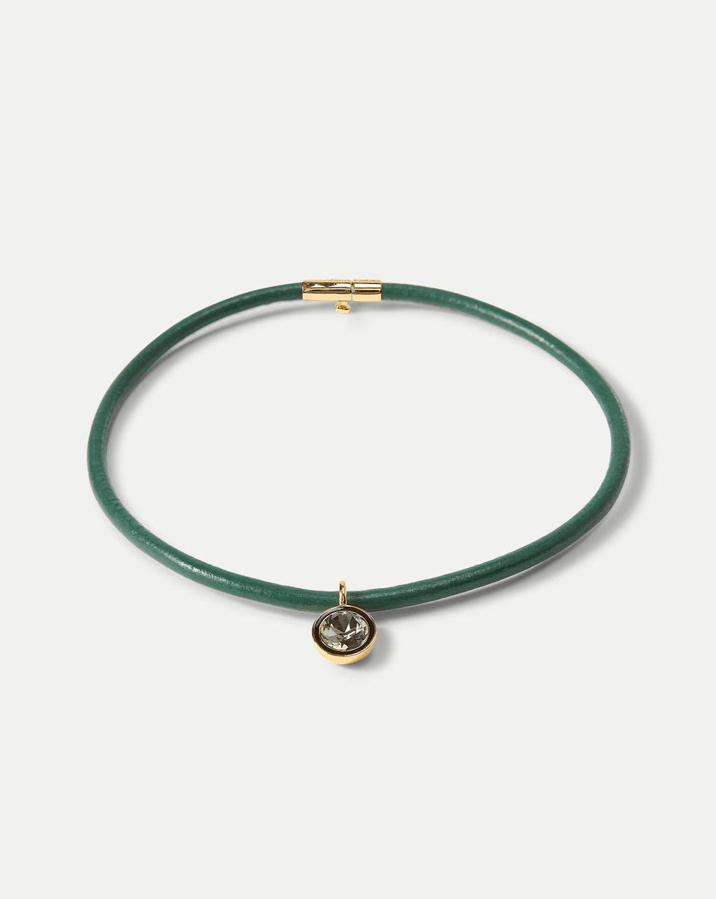 Green Leather Pendant Necklace
