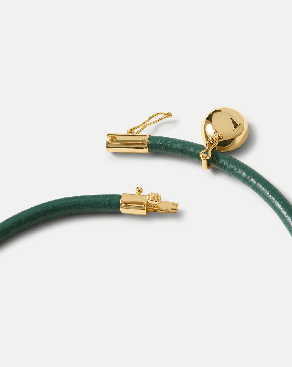 Green Leather Pendant Necklace