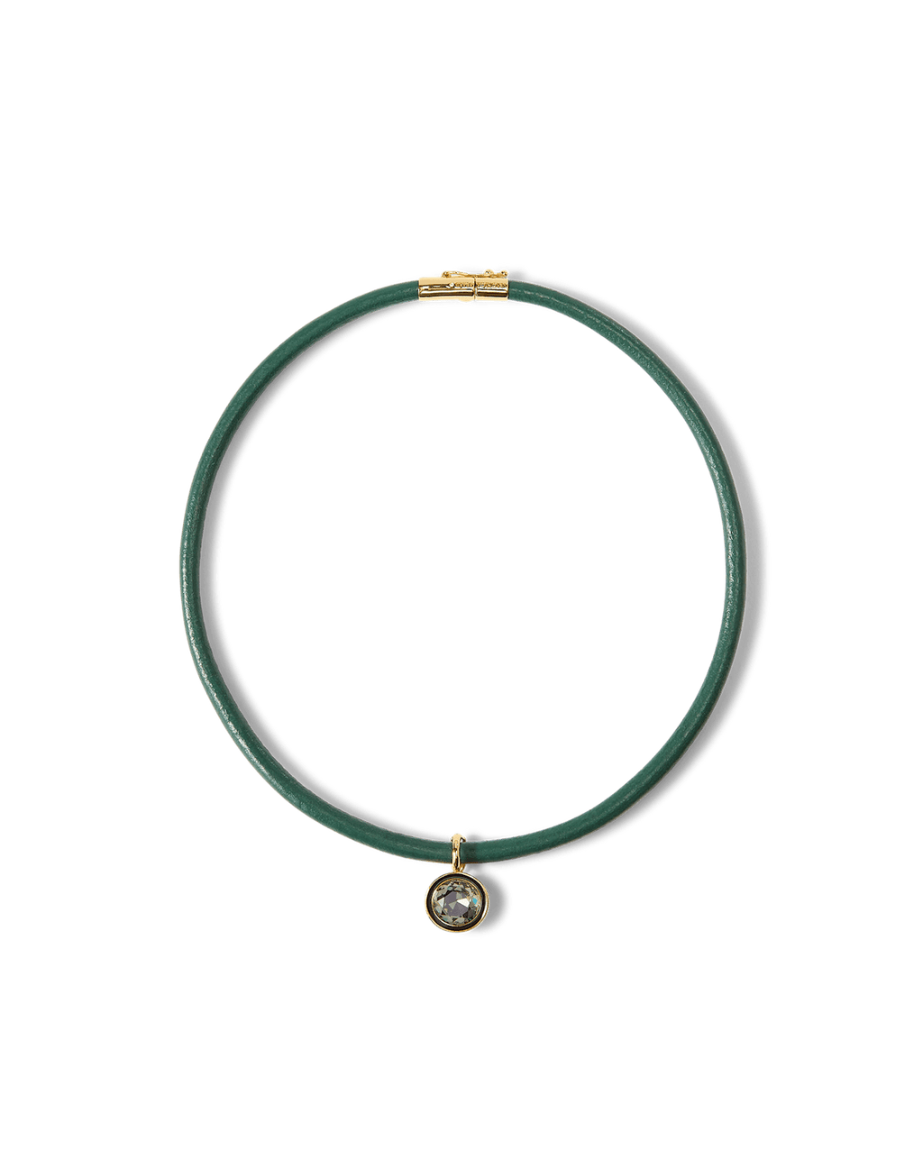 Green Leather Pendant Necklace