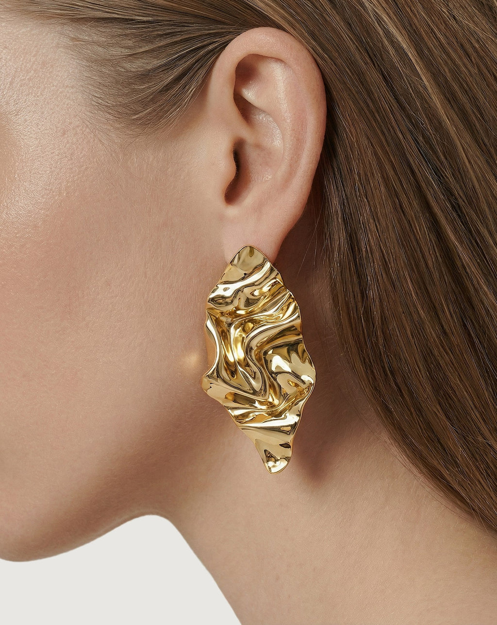 Crumpled Gold Earrings