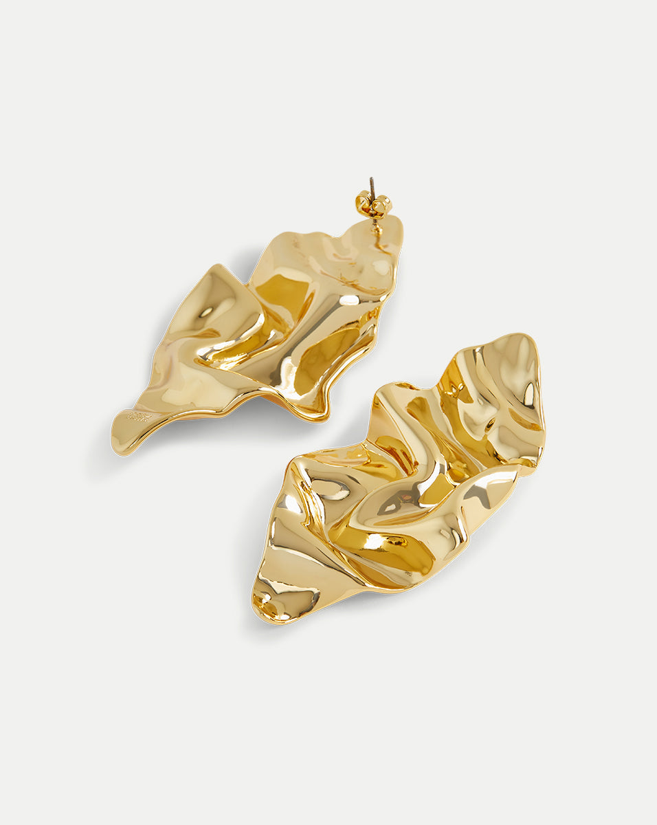 Crumpled Gold Earrings