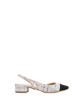 Cecile Tweed Cap-Toe Slingback