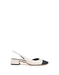 Cecile Leather Cap-Toe Slingback