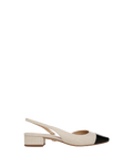 Cecile Raffia Cap-Toe Slingback