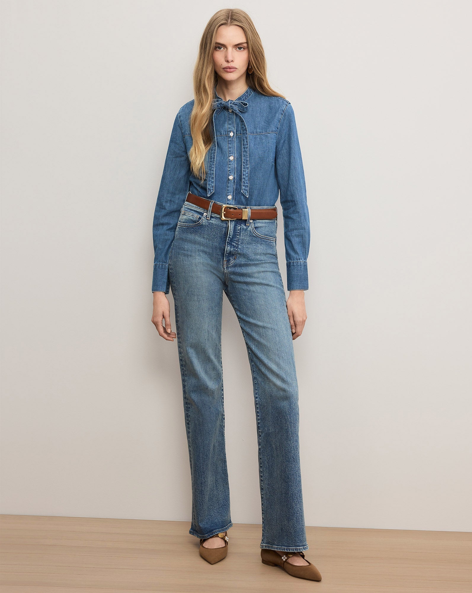 Gabby Denim Button-Down Shirt