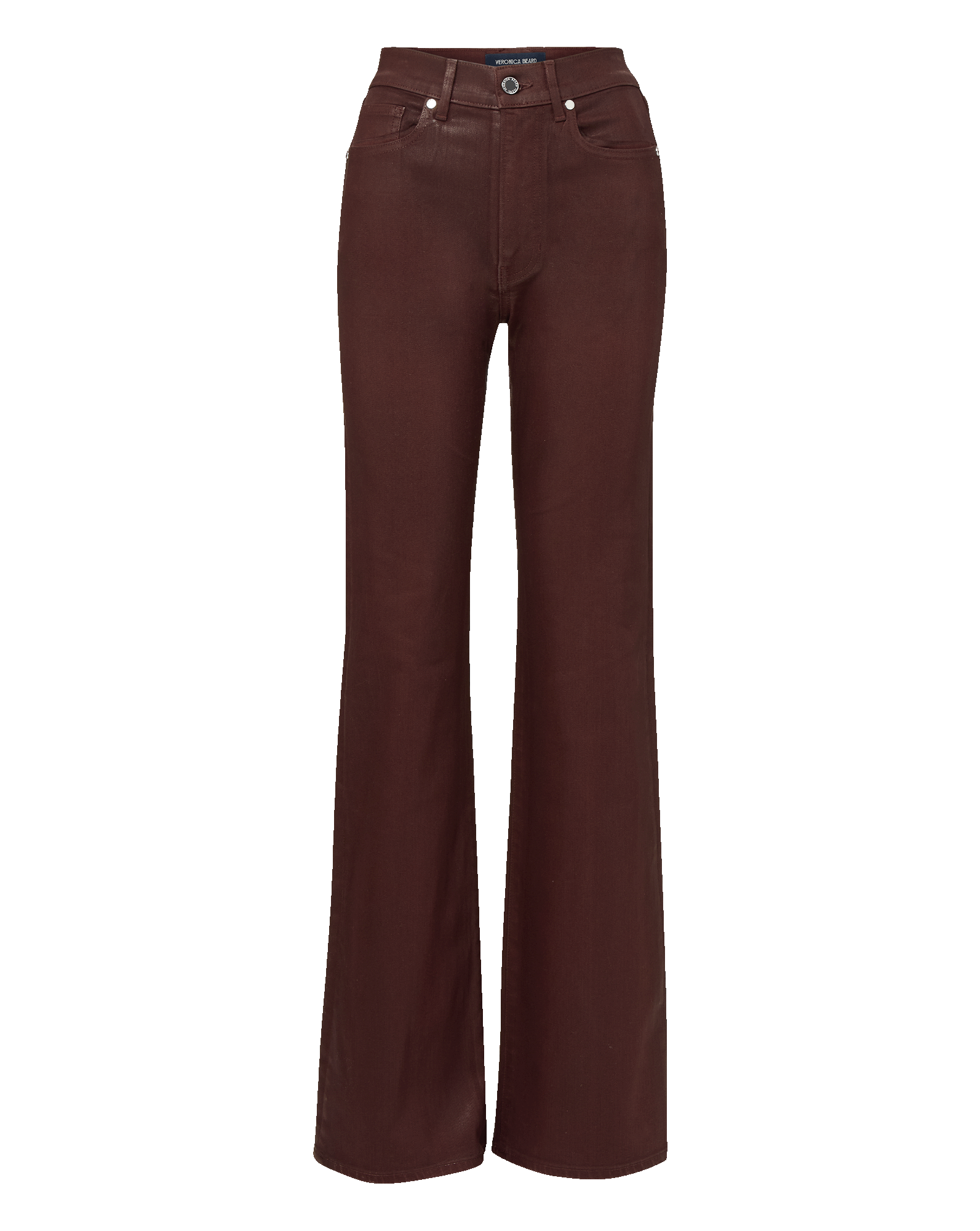Crosbie Coated Slim Wide-Leg Jean