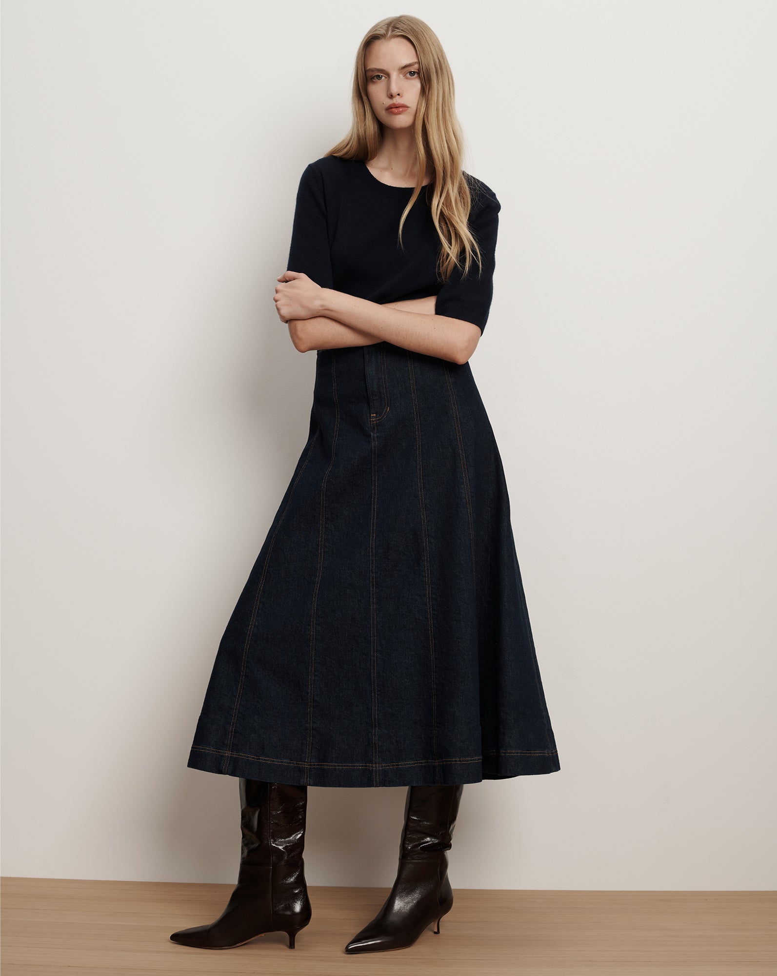 Alix Denim Midi Skirt