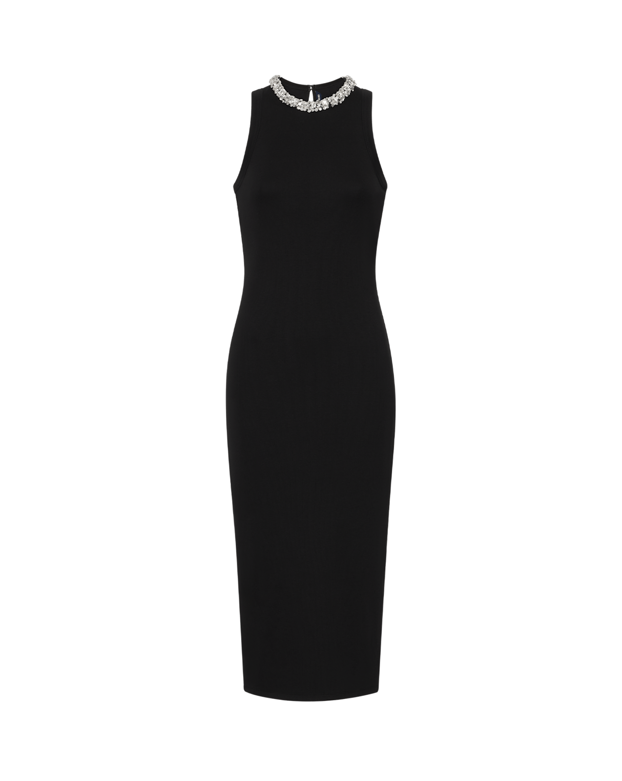 Jordyn Embellished-Collar Midi Dress