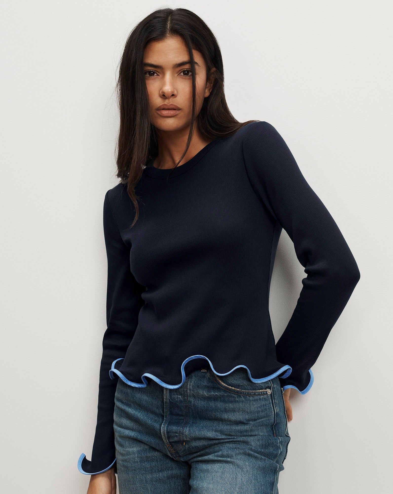 Elianne Ruffle-Trim T-Shirt