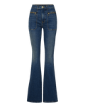 Beverly Patch-Pocket Skinny-Flare Jean