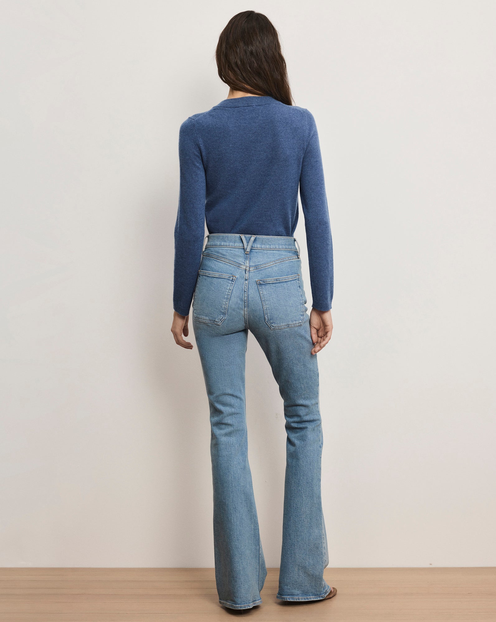 Beverly Patch-Pocket Skinny-Flare Jean