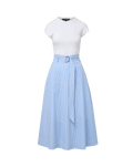 Belmar Mixed-Media Midi Dress