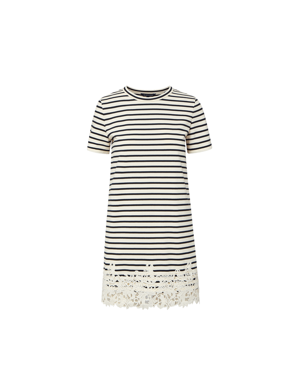Rhue Striped Lace-Hem Mini Dress