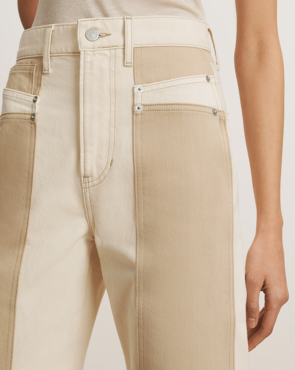 Taylor Color-Block Wide-Leg Jean