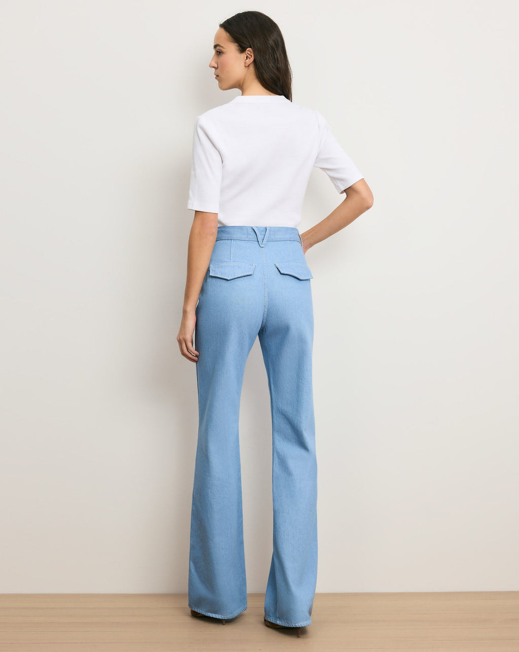 Crosbie Flap-Pocket Slim Wide-Leg Jean