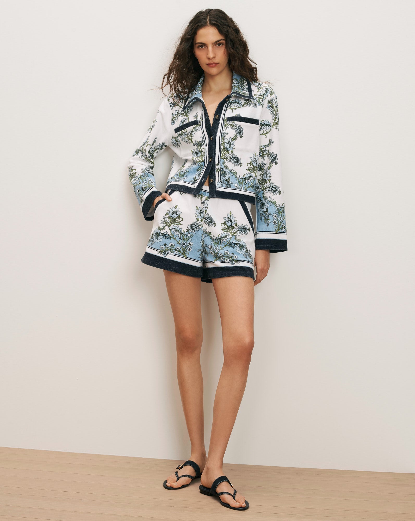 Novelle Terry Button-Down Shirt