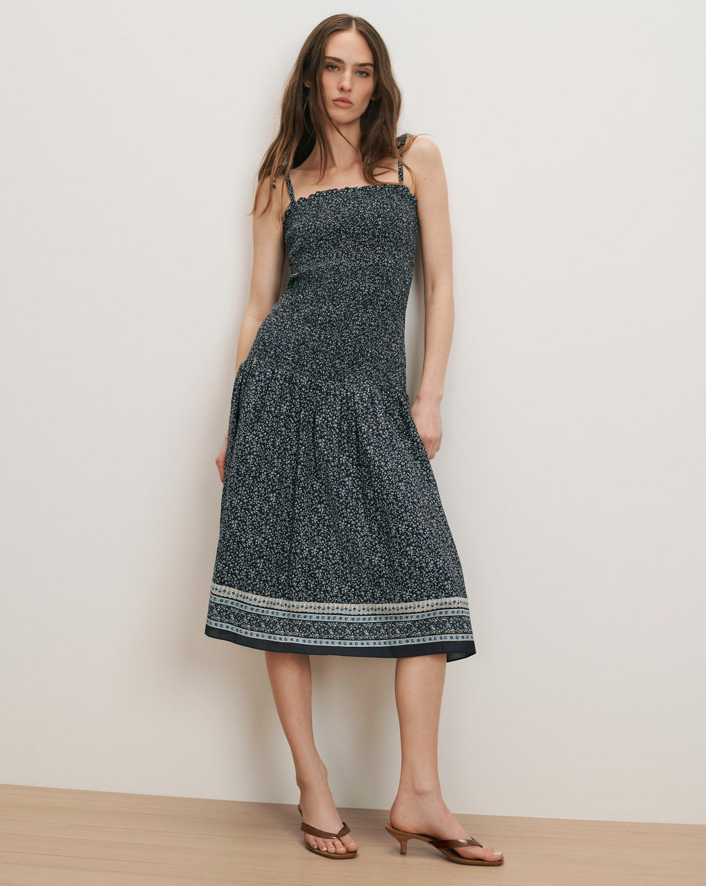 Marietta Shirred Midi Dress