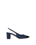 Cecile Denim Cap-Toe Slingback Pump