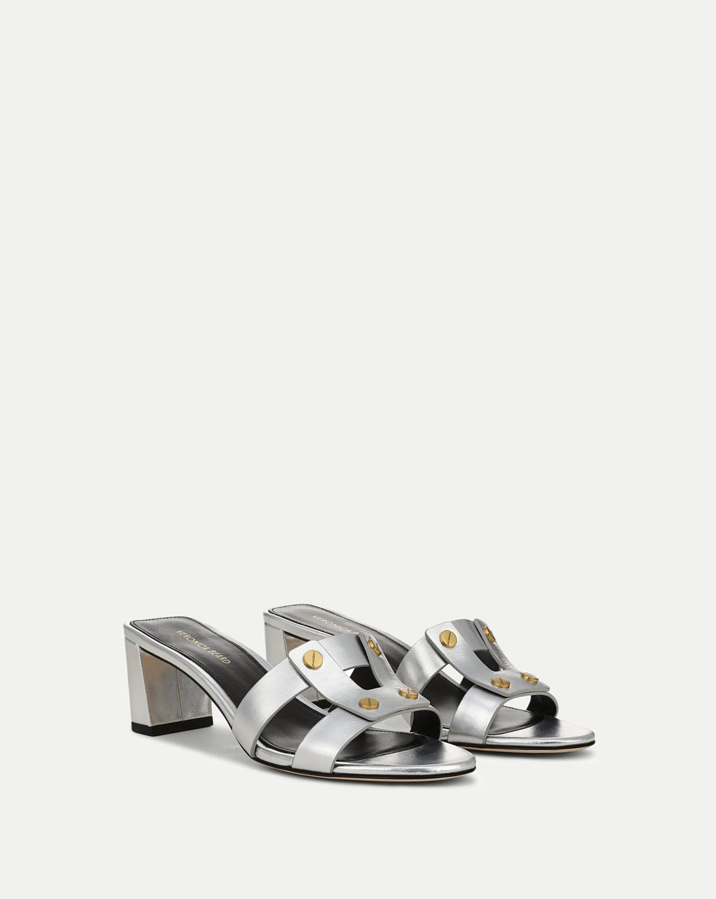 Via Silver Mid-Heel Sandal