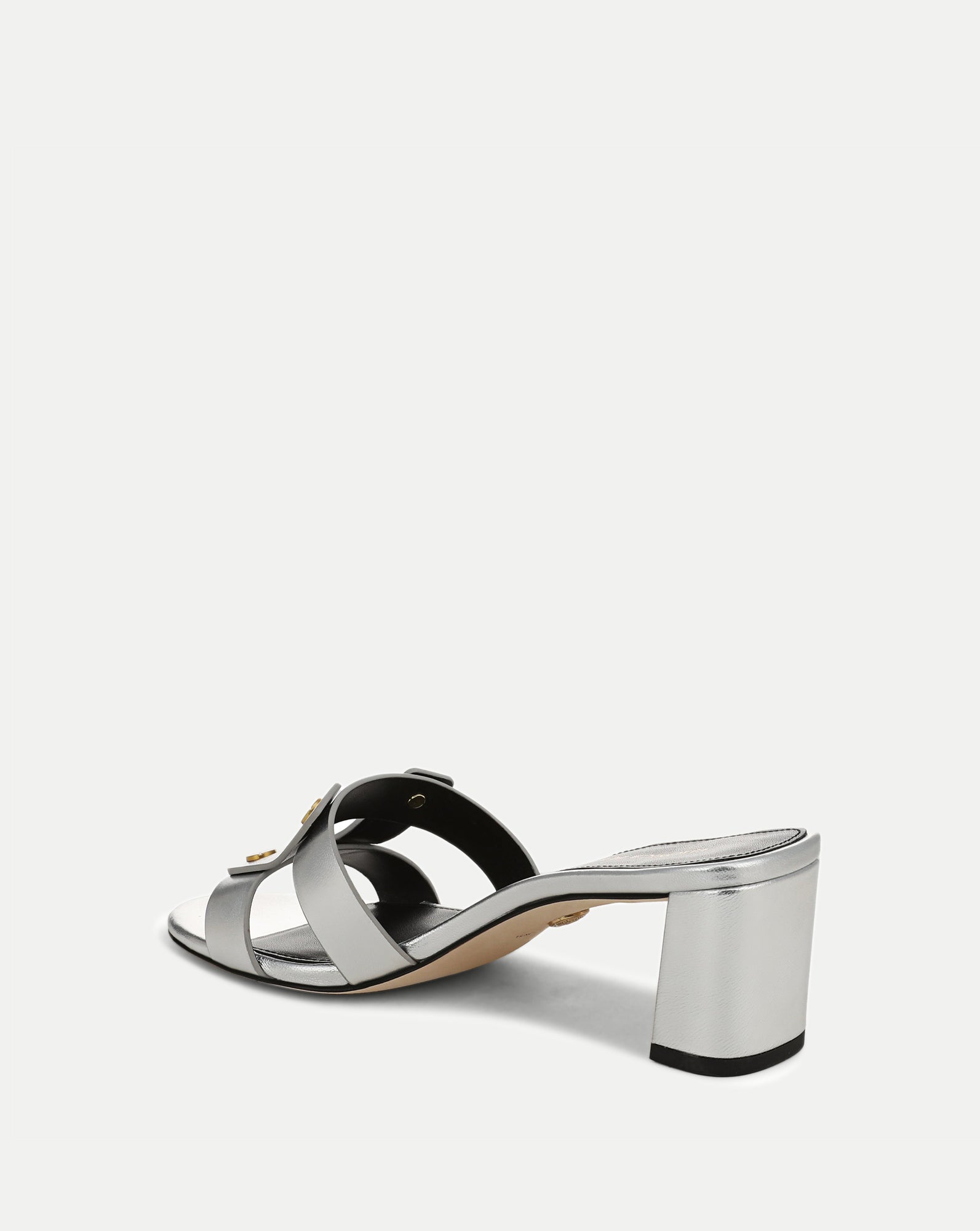 Via Silver Mid-Heel Sandal