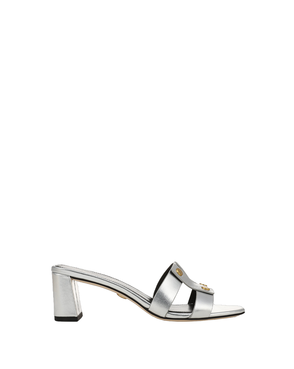 Via Silver Mid-Heel Sandal