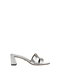 Via Silver Mid-Heel Sandal